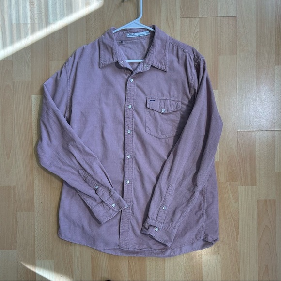 Criquet Mauve Woodrose Corduroy Pearl Snap Button Down Large Casual Western Boho - Picture 1 of 11
